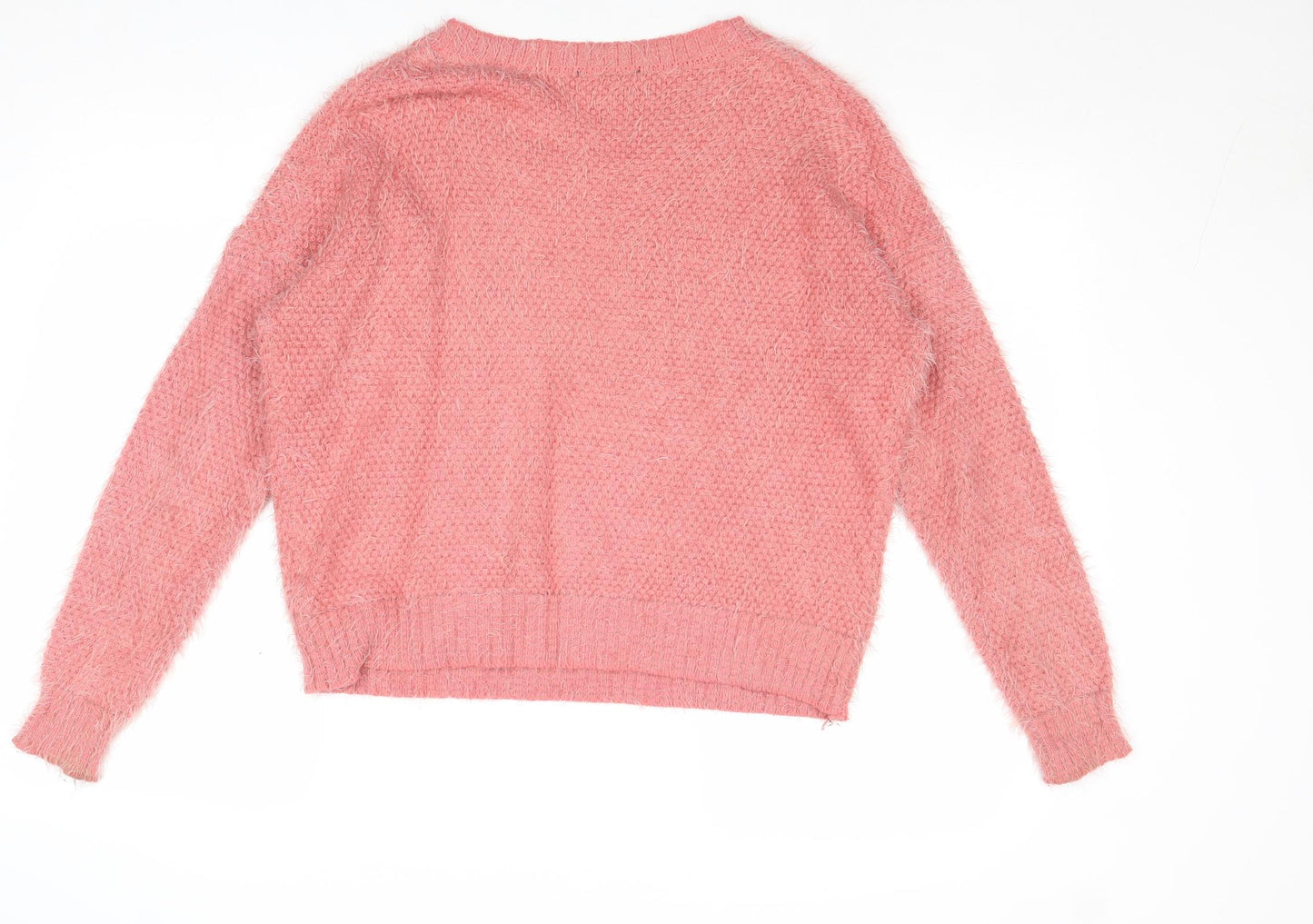 Warehouse Womens Pink Round Neck Polyamide Pullover Jumper Size 12