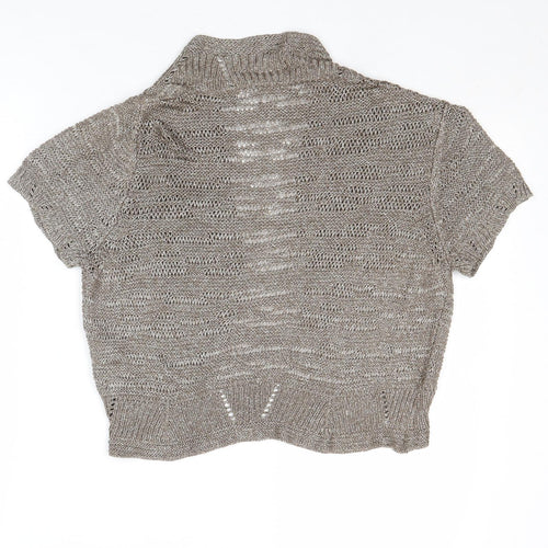 Per Una Womens Brown V-Neck Acrylic Shrug Jumper Size 14