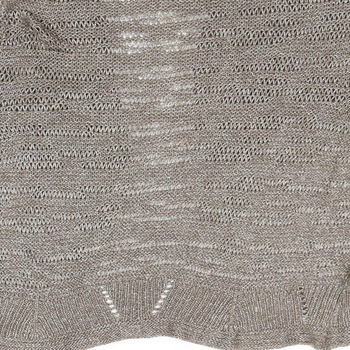 Per Una Womens Brown V-Neck Acrylic Shrug Jumper Size 14
