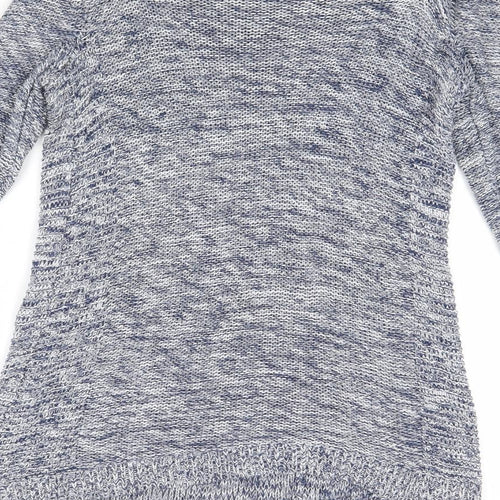 Wallis Womens Blue Round Neck Cotton Pullover Jumper Size S