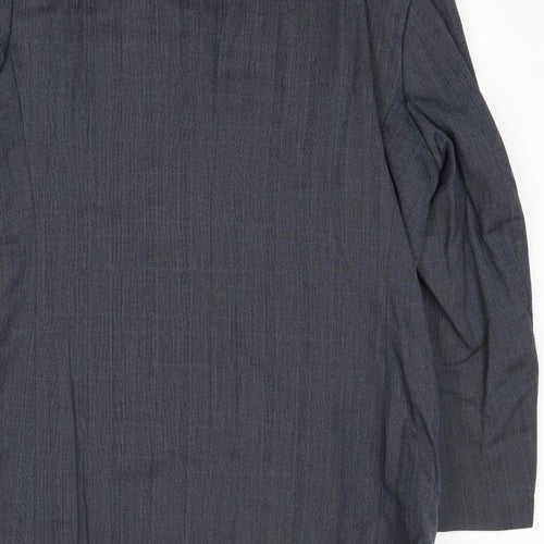 Burton Mens Blue Striped Wool Jacket Suit Jacket Size 42 Regular