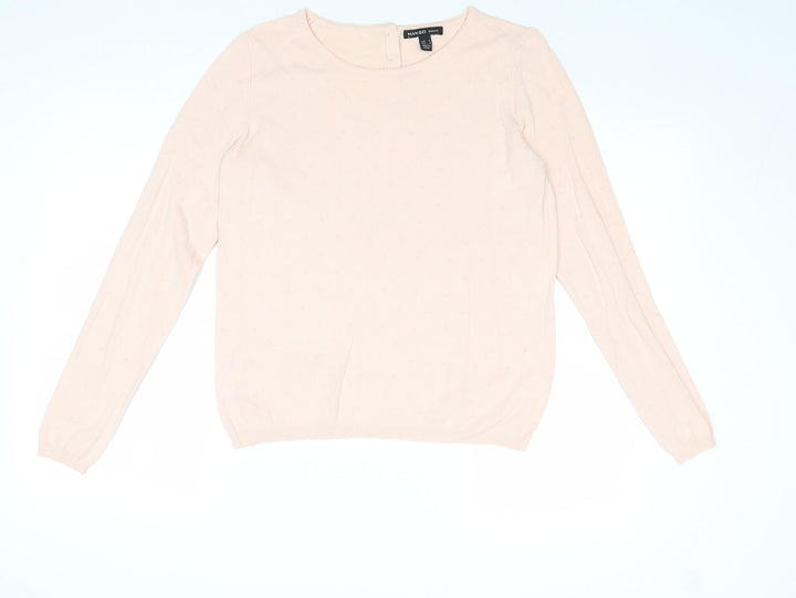 Mango Womens Pink Round Neck Acrylic Pullover Jumper Size M