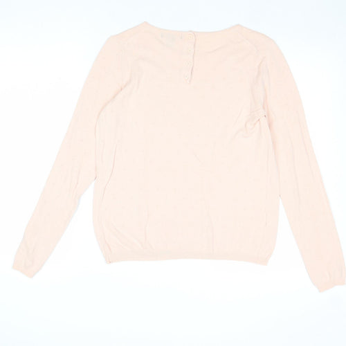 Mango Womens Pink Round Neck Acrylic Pullover Jumper Size M