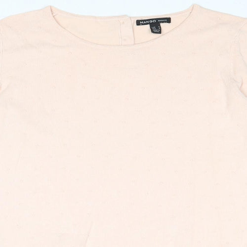 Mango Womens Pink Round Neck Acrylic Pullover Jumper Size M