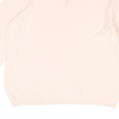 Mango Womens Pink Round Neck Acrylic Pullover Jumper Size M