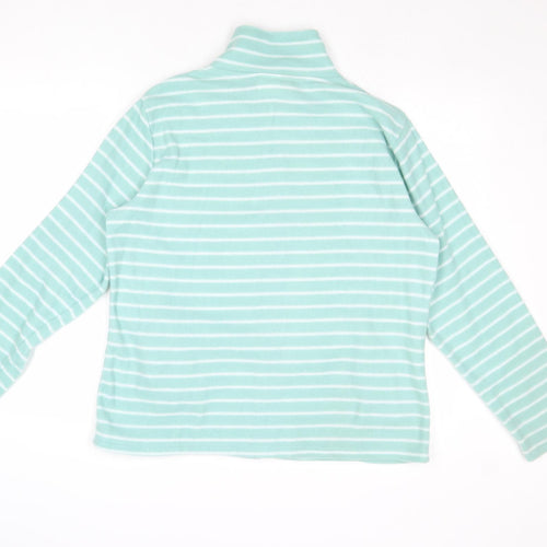Anne De Lancay Womens Blue Striped Jacket Size M Zip