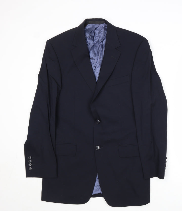Marks and Spencer Mens Blue Wool Jacket Suit Jacket Size 36 Regular