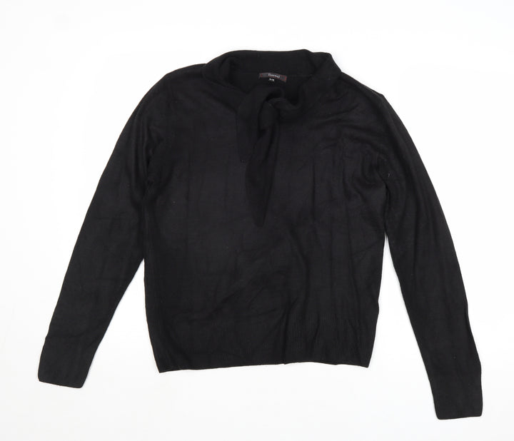 Eternal Womens Black Round Neck Acrylic Pullover Jumper Size 14 - Size 14-16