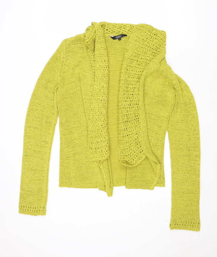 Debenhams Womens Green V-Neck Acrylic Cardigan Jumper Size 14