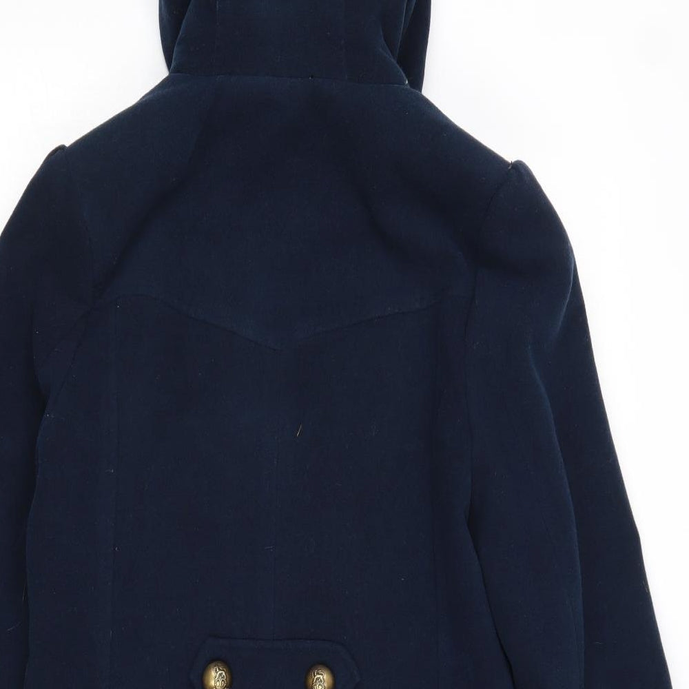 New Look Womens Blue Pea Coat Coat Size 10 Zip