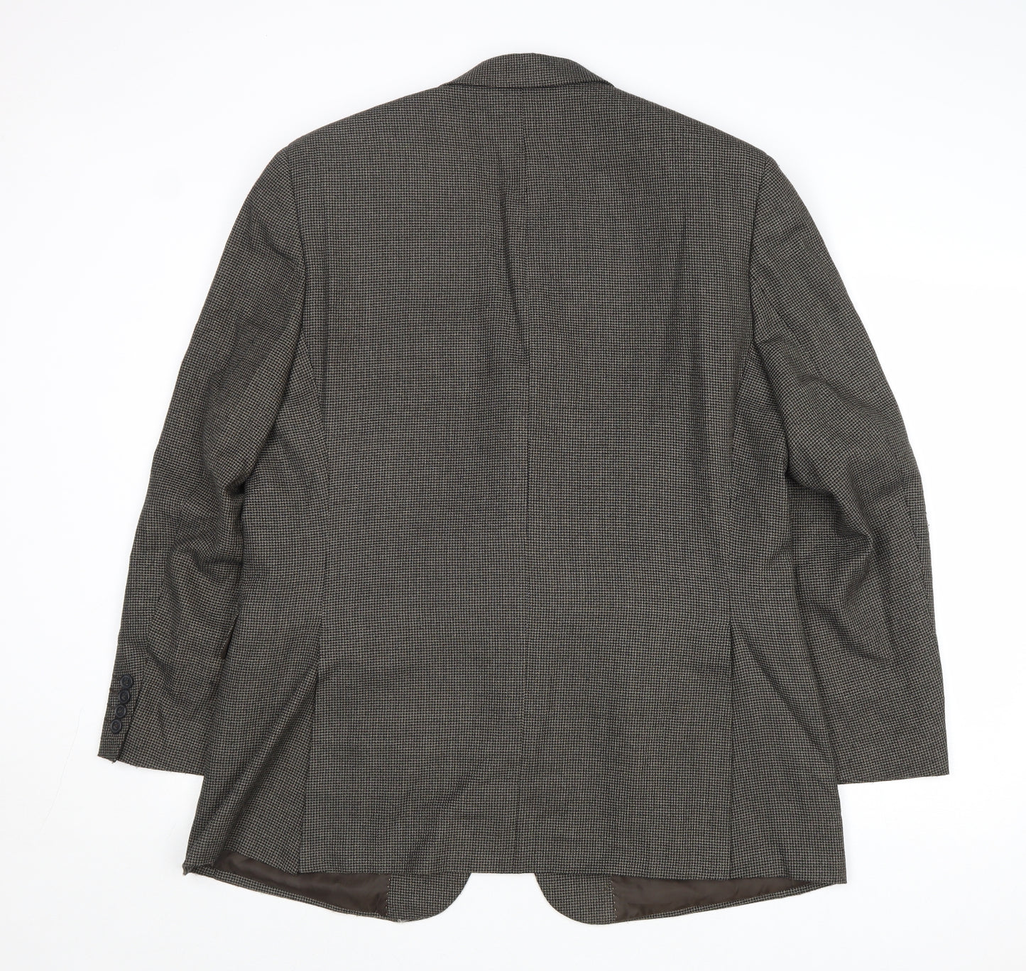 Greenwoods Mens Grey Geometric Polyester Jacket Suit Jacket Size 44 Regular