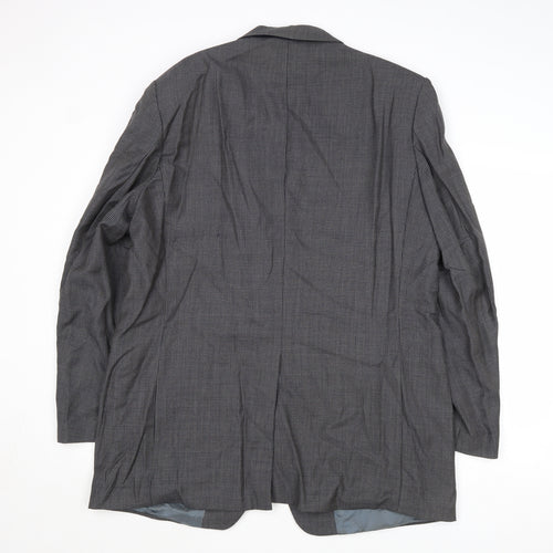 Marks and Spencer Mens Grey Geometric Wool Jacket Suit Jacket Size 44 Regular