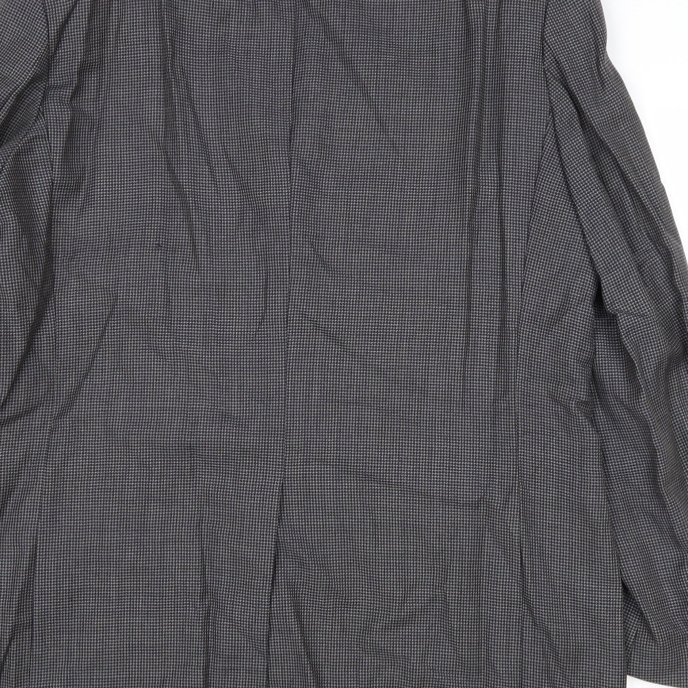 Marks and Spencer Mens Grey Geometric Wool Jacket Suit Jacket Size 44 Regular