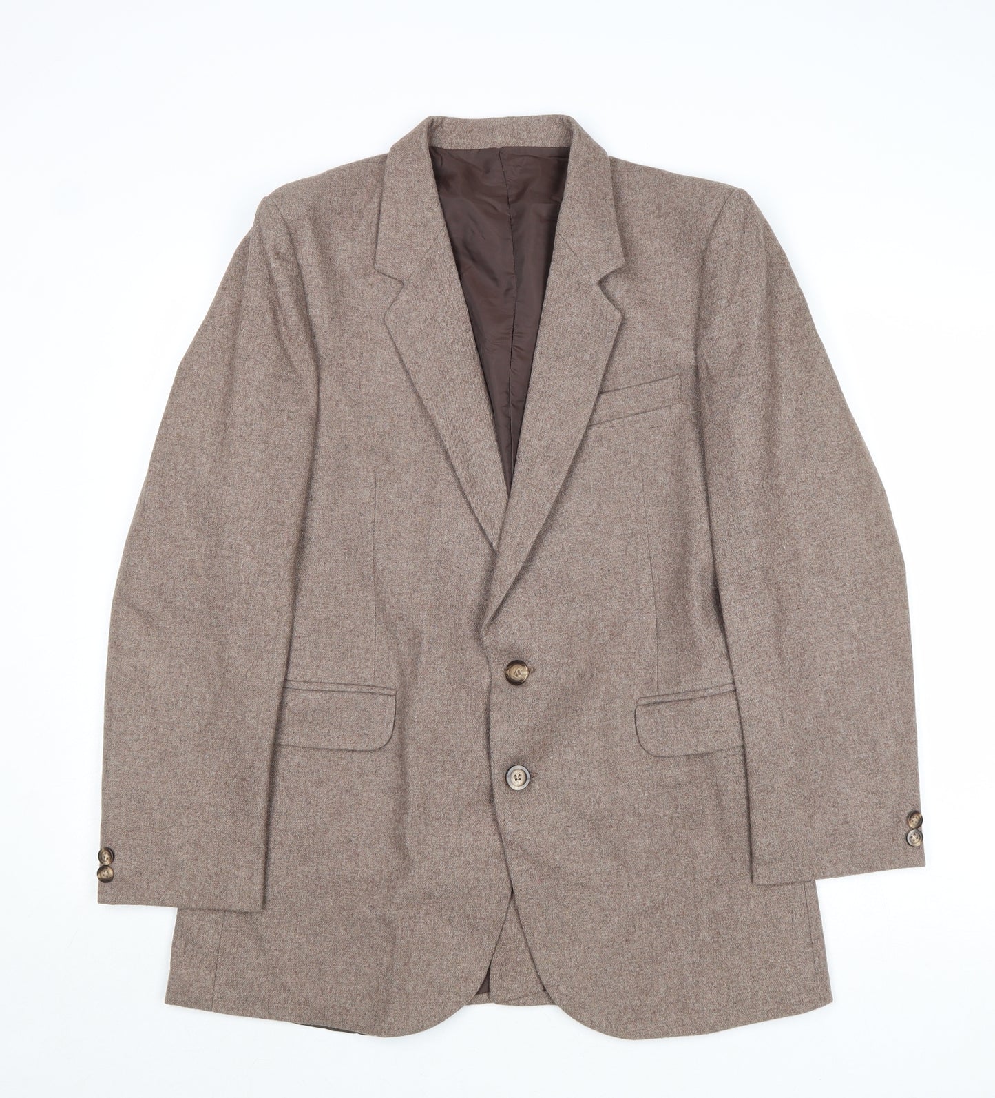 Peter Brown Mens Brown Wool Jacket Blazer Size 38 Regular