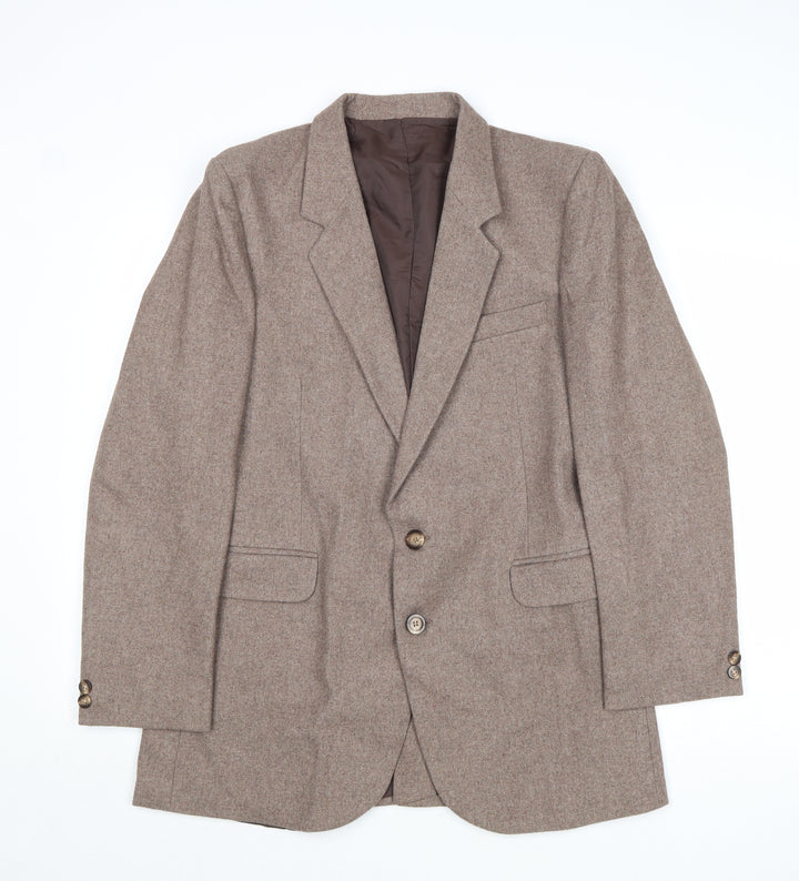 Peter Brown Mens Brown Wool Jacket Blazer Size 38 Regular