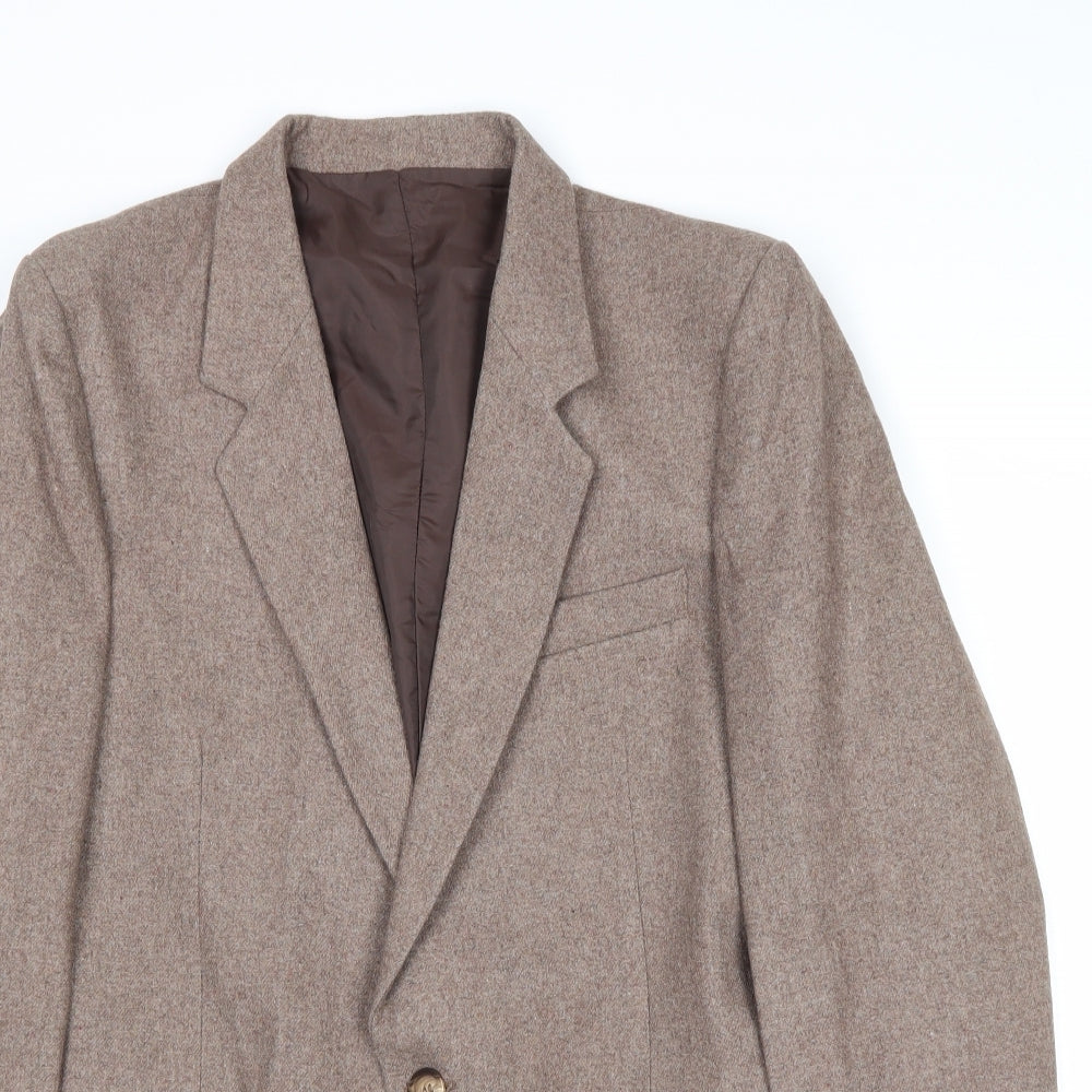 Peter Brown Mens Brown Wool Jacket Blazer Size 38 Regular