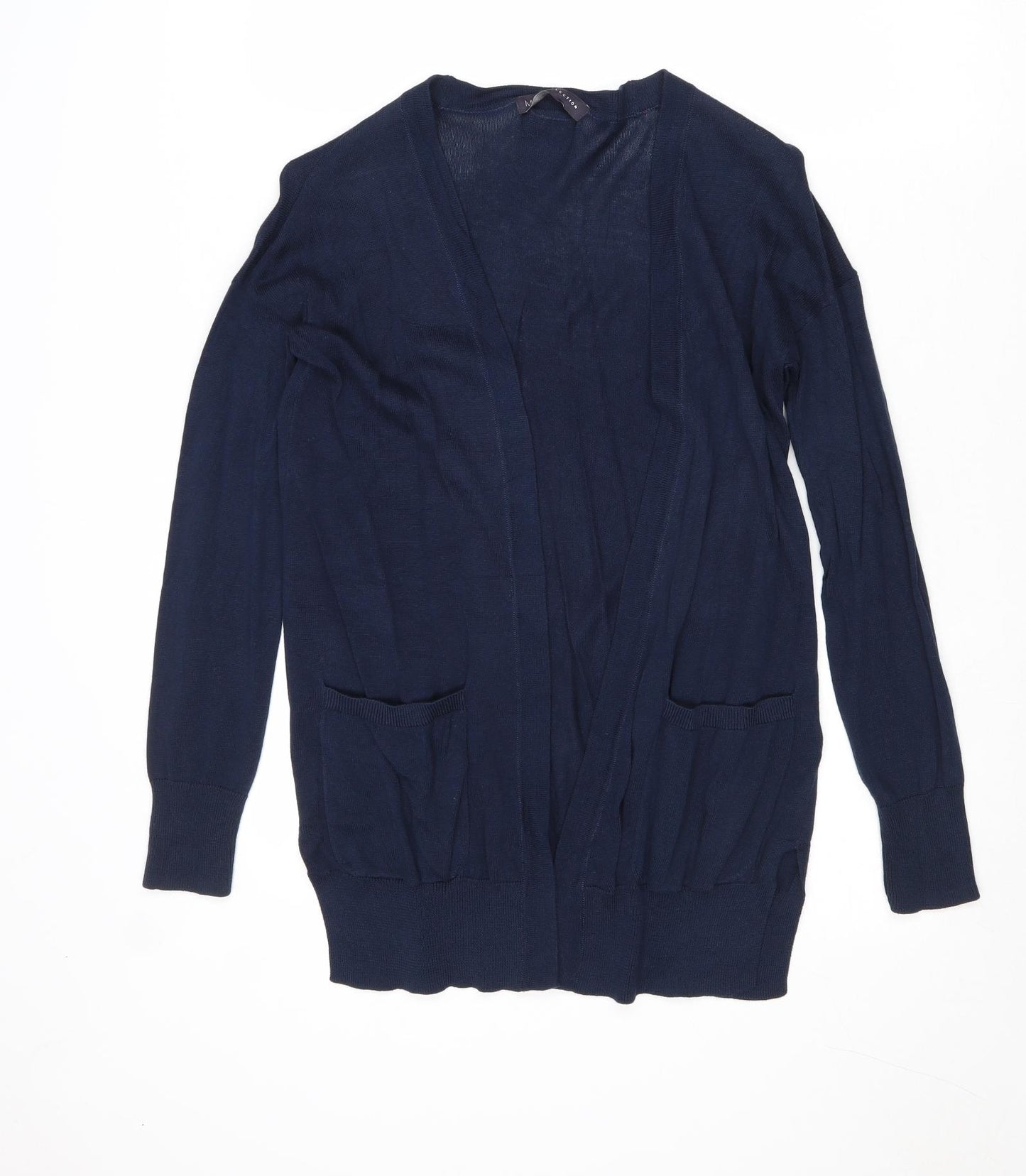 Marks and Spencer Womens Blue V-Neck Cotton Cardigan Jumper Size XS
