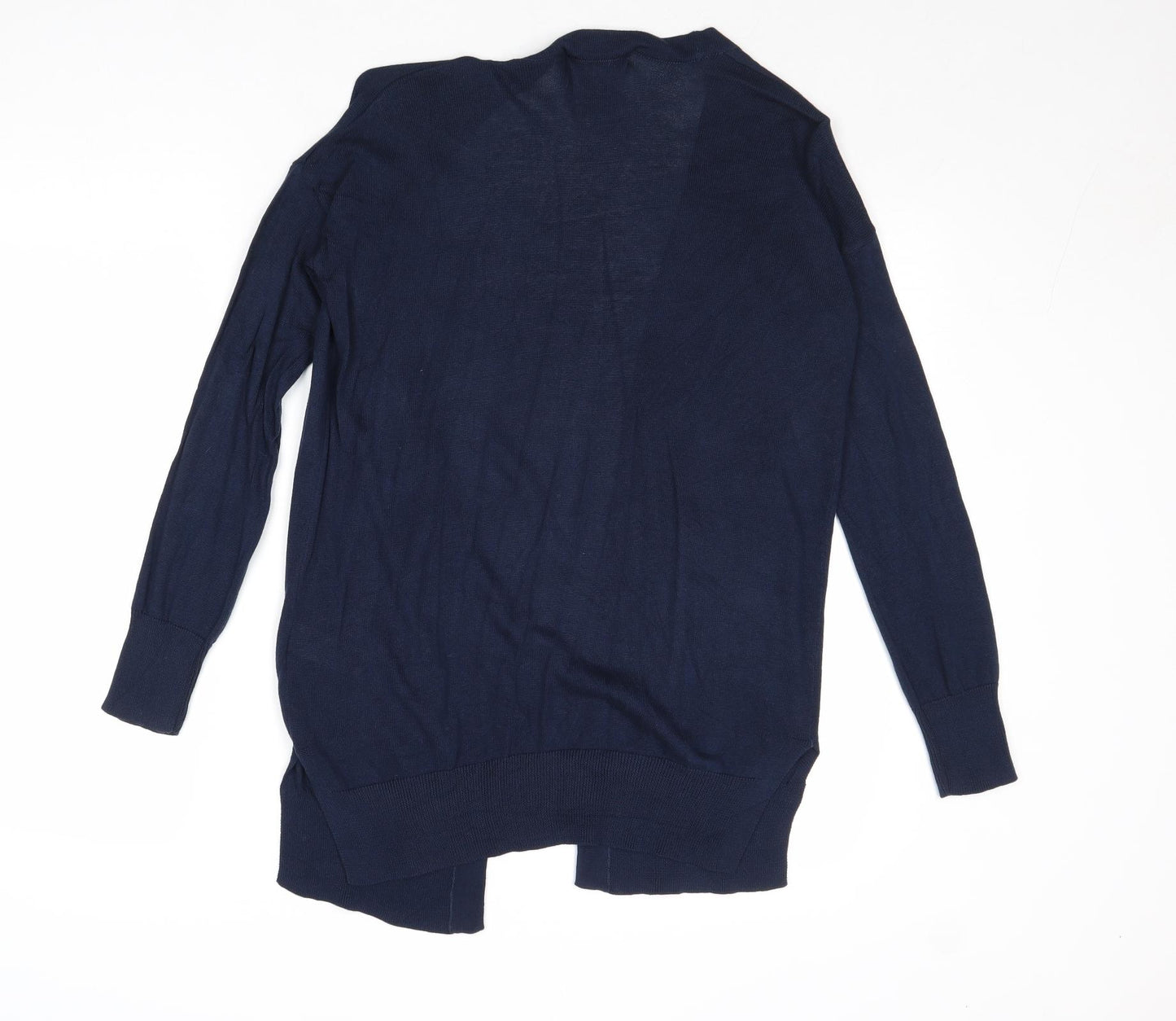 Marks and Spencer Womens Blue V-Neck Cotton Cardigan Jumper Size XS