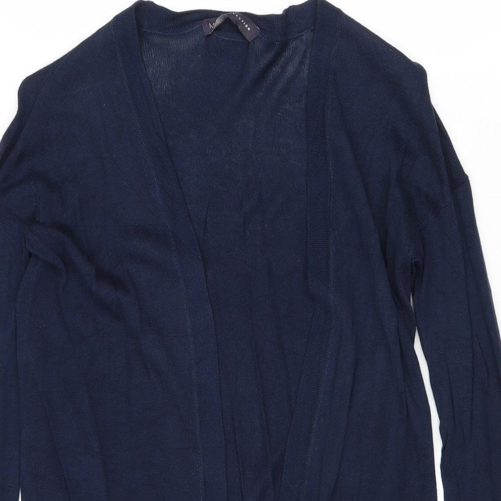 Marks and Spencer Womens Blue V-Neck Cotton Cardigan Jumper Size XS