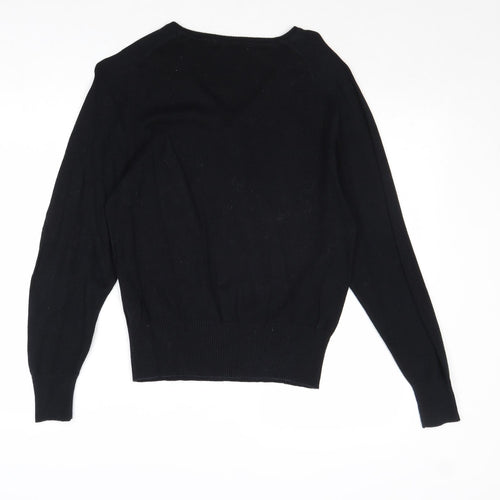 TruTex Womens Black Round Neck Cotton Pullover Jumper Size M