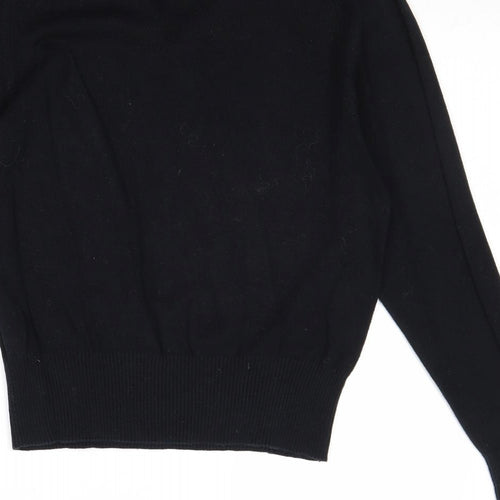 TruTex Womens Black Round Neck Cotton Pullover Jumper Size M