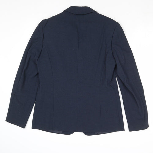 Libra Womens Blue Polyester Jacket Suit Jacket Size 10