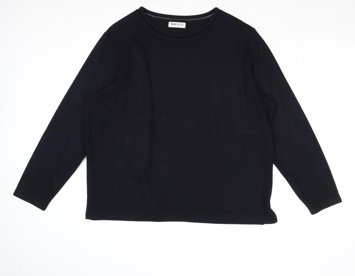 Bonmarché Womens Blue Round Neck Polyester Pullover Jumper Size L