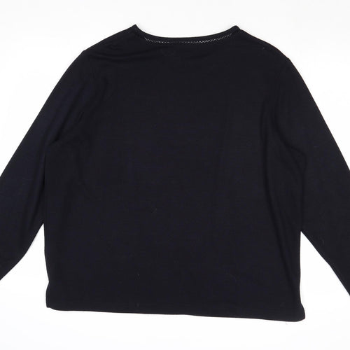 Bonmarché Womens Blue Round Neck Polyester Pullover Jumper Size L