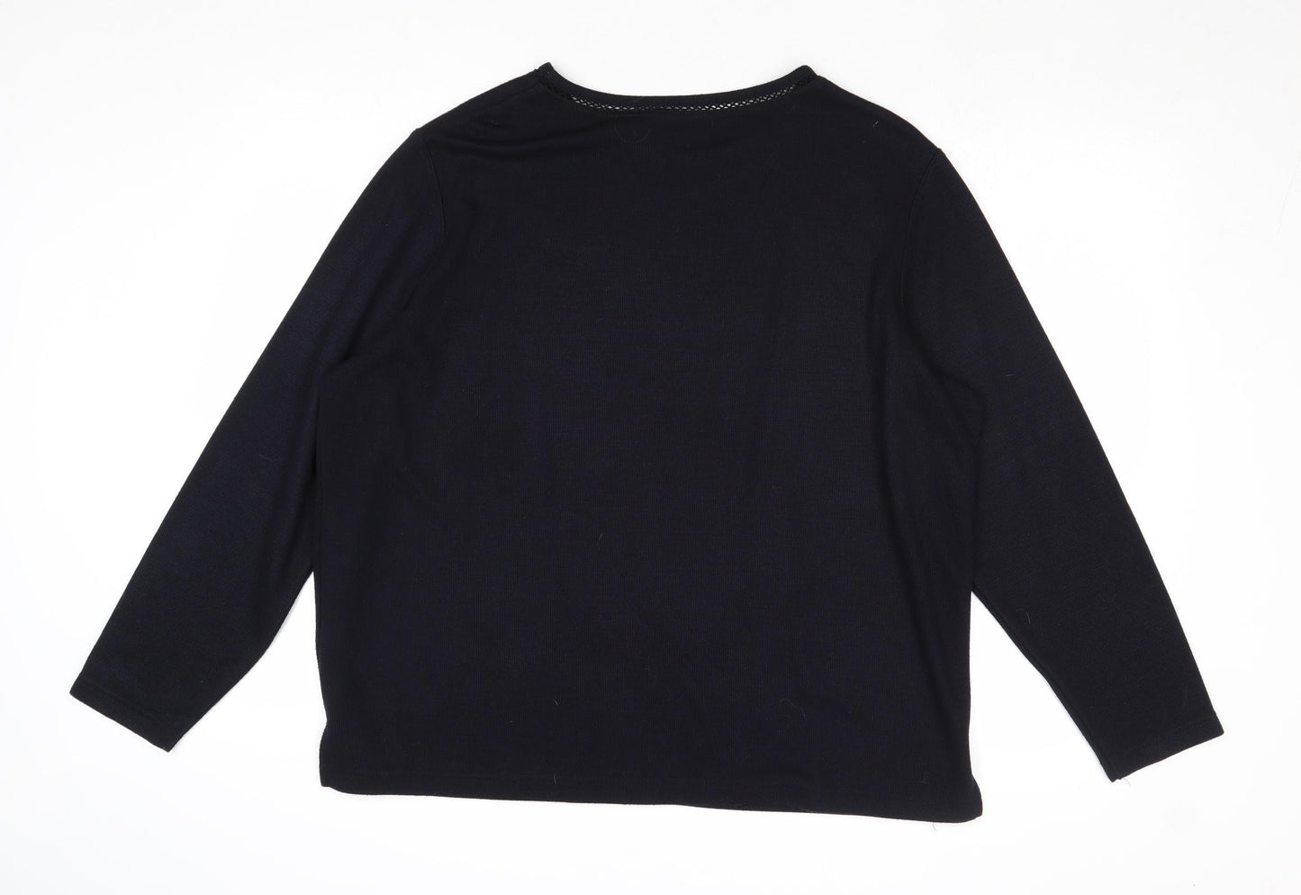 Bonmarché Womens Blue Round Neck Polyester Pullover Jumper Size L