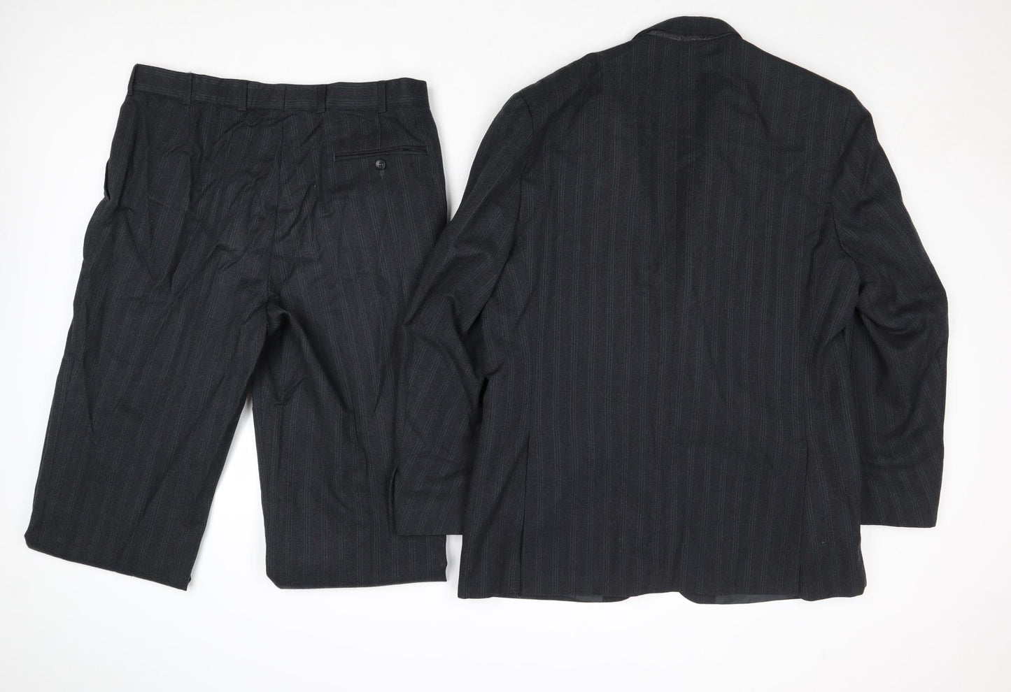 Daneil Drescott Mens Grey Striped Wool 2 Piece Suit Size 42 Regular