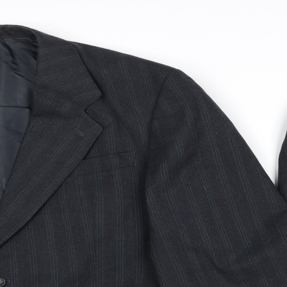 Daneil Drescott Mens Grey Striped Wool 2 Piece Suit Size 42 Regular