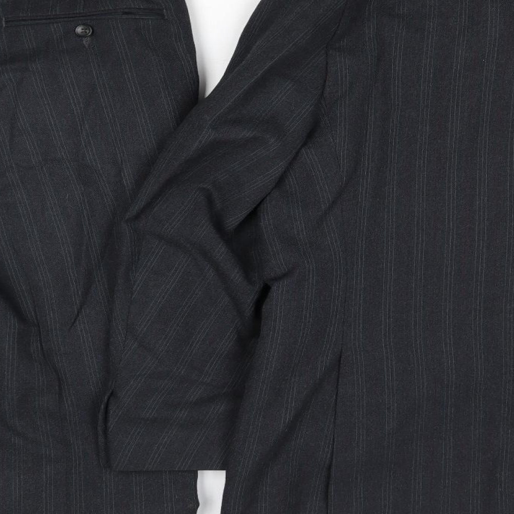 Daneil Drescott Mens Grey Striped Wool 2 Piece Suit Size 42 Regular