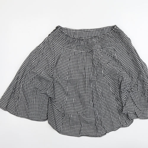 Influence Womens Black Check Cotton Skater Skirt Size 12