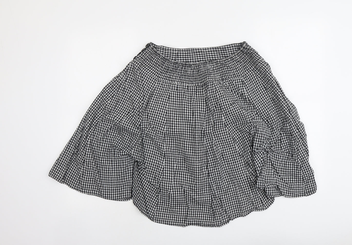 Influence Womens Black Check Cotton Skater Skirt Size 12
