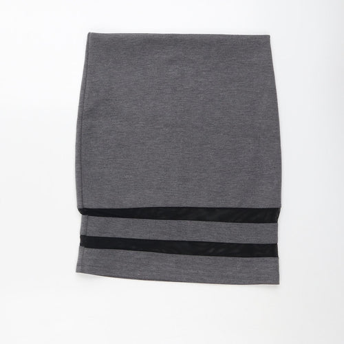 H&M Womens Grey Polyester A-Line Skirt Size S