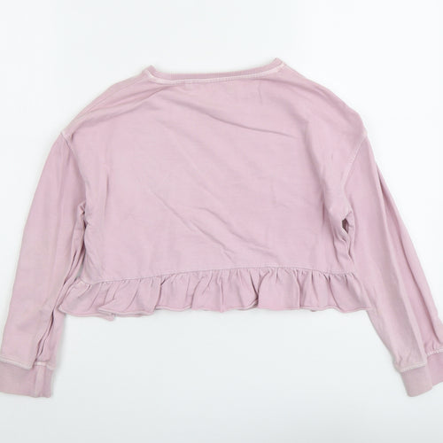 NEXT Girls Pink Cotton Pullover Sweatshirt Size 9 Years Pullover