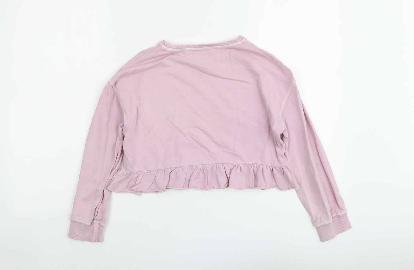 NEXT Girls Pink Cotton Pullover Sweatshirt Size 9 Years Pullover