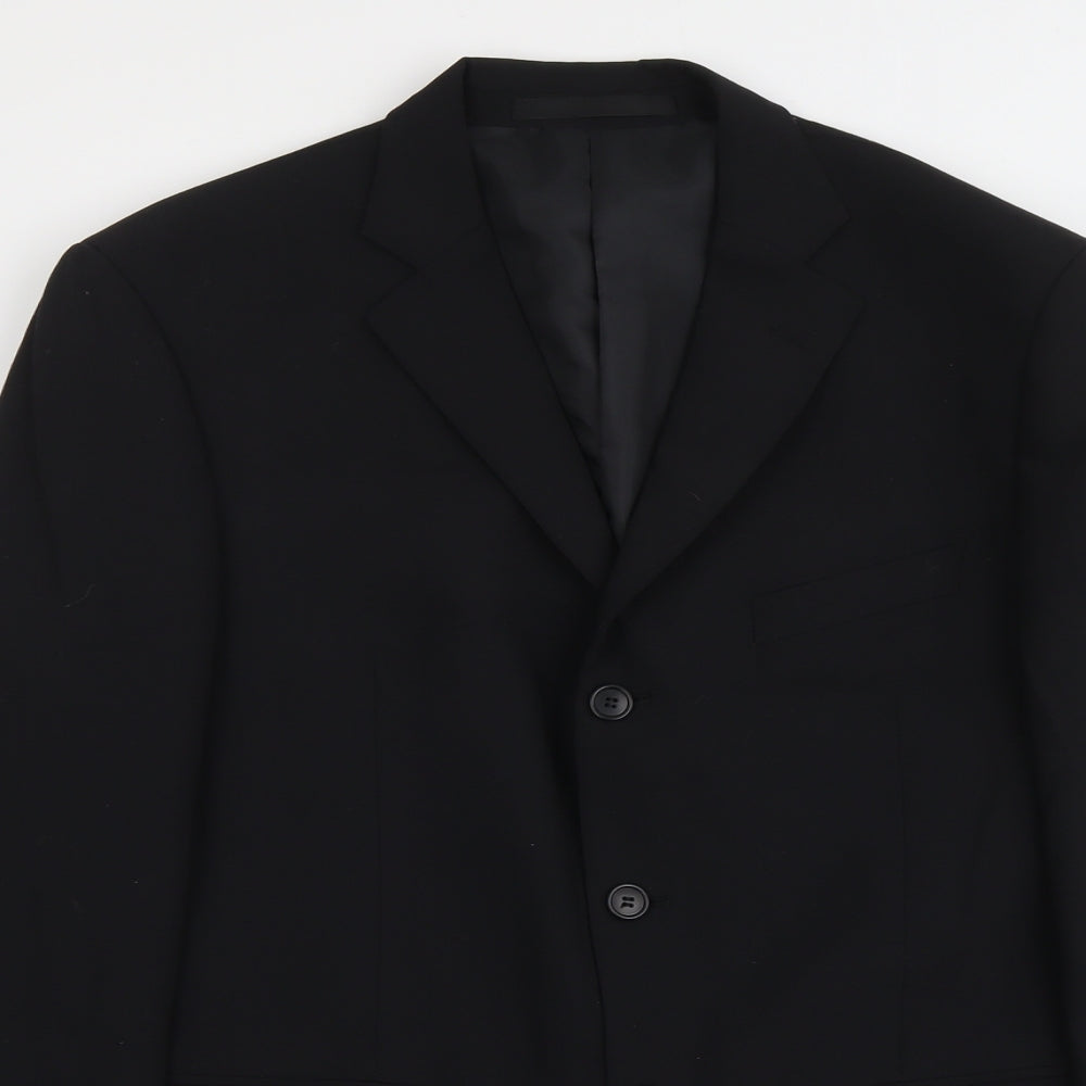 Marks and Spencer Mens Black Polyester Jacket Suit Jacket Size L Regular