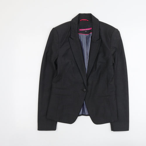NEXT Womens Grey Polyester Jacket Blazer Size 10