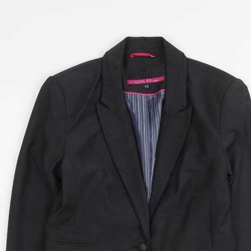 NEXT Womens Grey Polyester Jacket Blazer Size 10