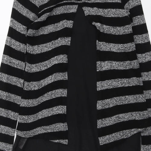 New Look Womens Black Round Neck Striped Acrylic Pullover Jumper Size S