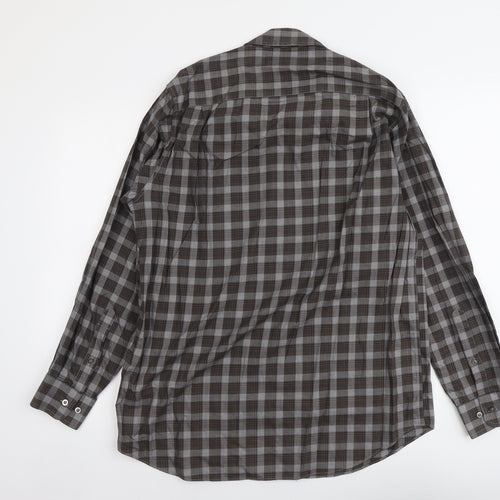 Kirkland Mens Brown Paisley Cotton Button-Up Size L Collared Button