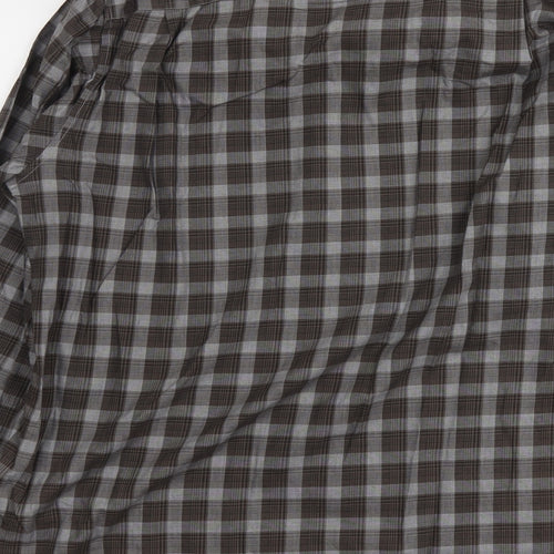 Kirkland Mens Brown Paisley Cotton Button-Up Size L Collared Button