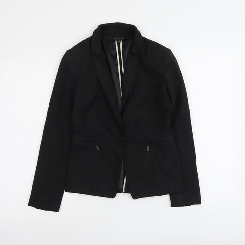 NEXT Womens Black Polyester Jacket Blazer Size 6