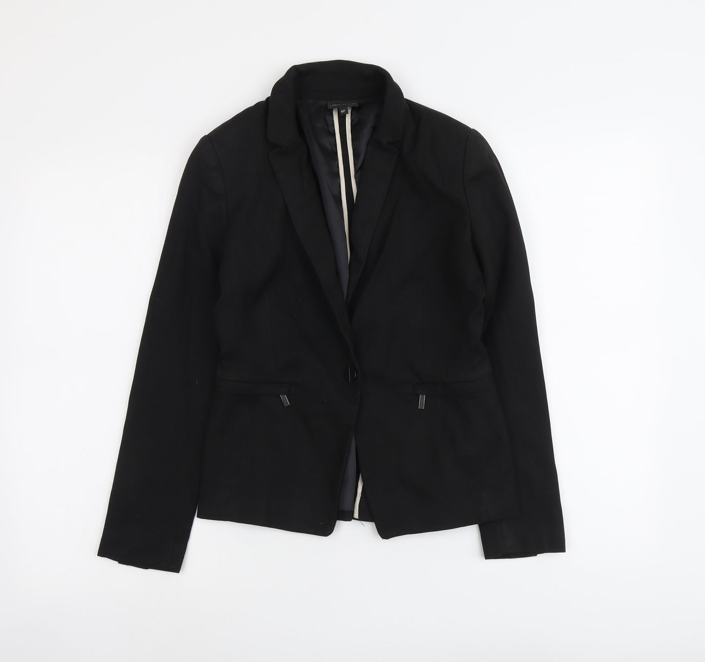 NEXT Womens Black Polyester Jacket Blazer Size 6