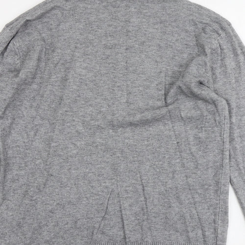 Lin.H.H Womens Grey Round Neck Viscose Pullover Jumper Size M