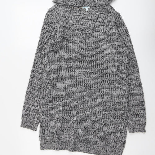 Blue Vanilla Womens Grey Roll Neck Acrylic Pullover Jumper Size 12