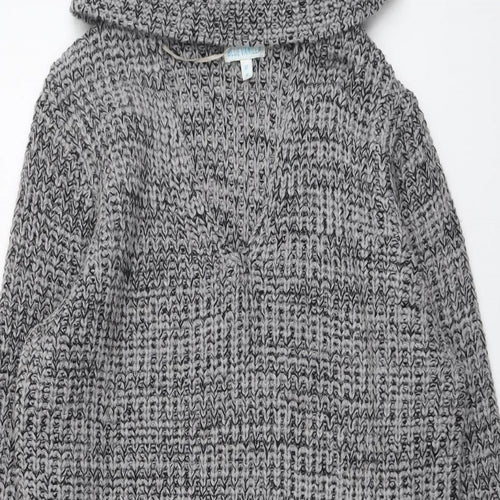 Blue Vanilla Womens Grey Roll Neck Acrylic Pullover Jumper Size 12