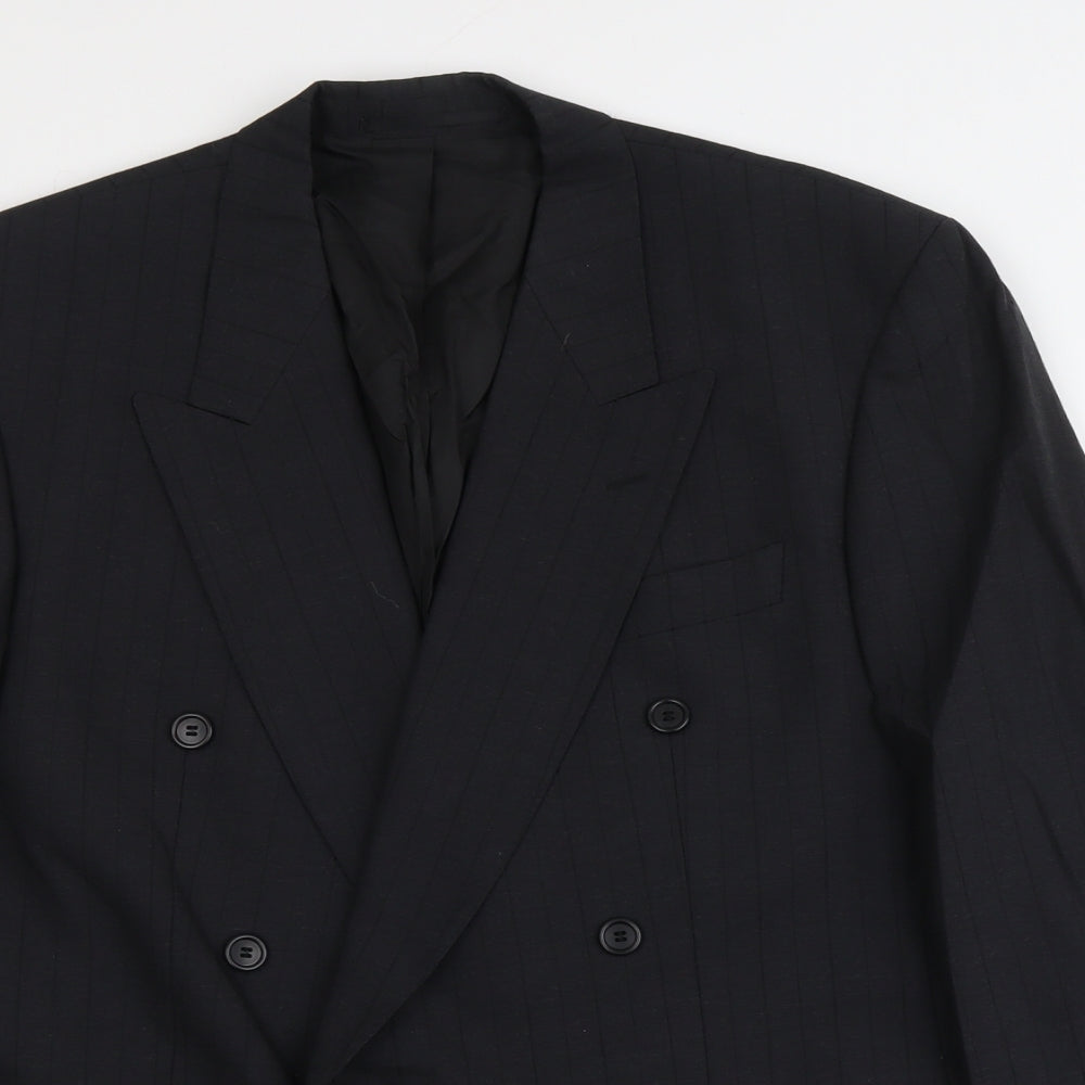 Baumler Mens Grey Striped Nylon Jacket Suit Jacket Size XL Regular