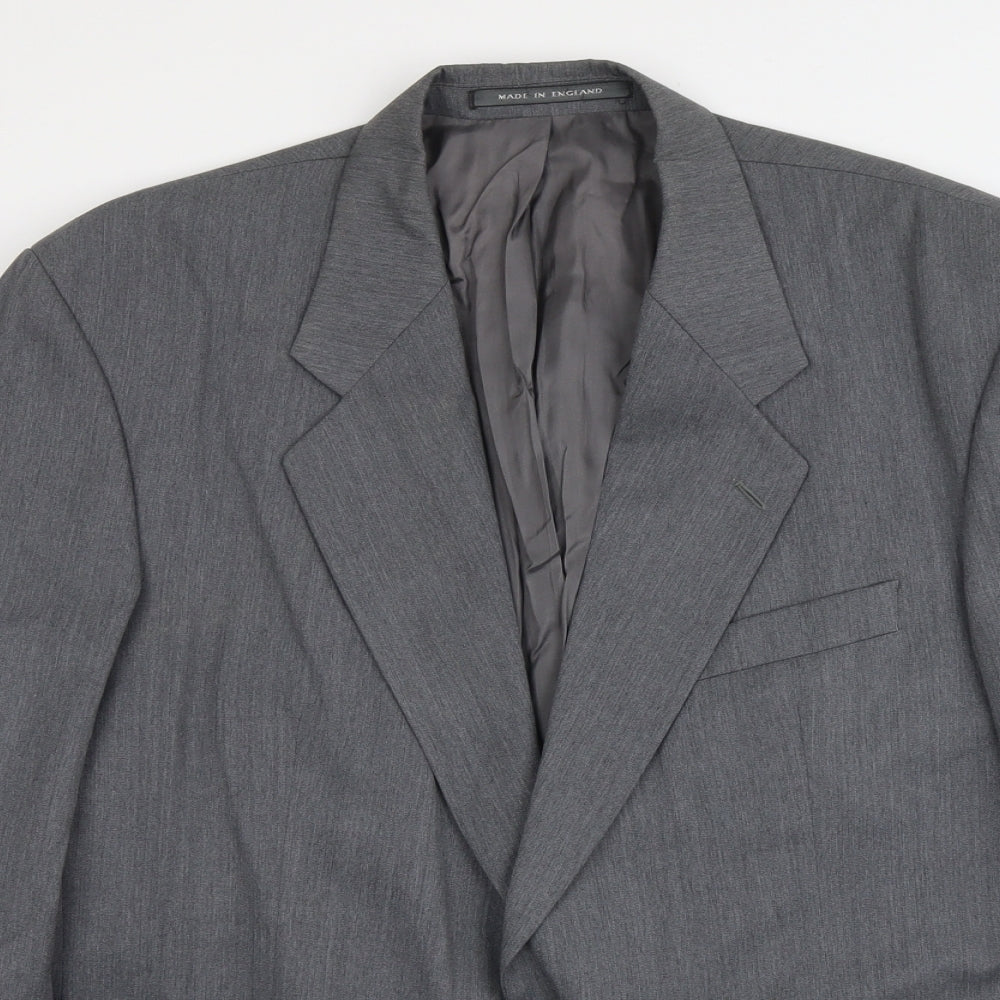 The Label Mens Grey Polyester Jacket Suit Jacket Size XL Regular